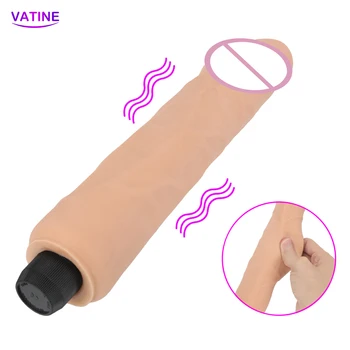 25 cm veliki dildo vibrator ženski masturbator seks igračke za žene i pravi penis analni čep za dupe maser stroj erotske roba shop
