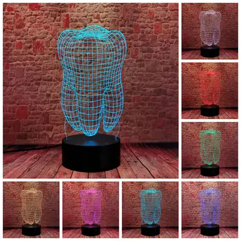 Zub akcije i igračke figure 3D led stol noćno svjetlo vizualni iluzija 7 boja promjena svjetlosti Flash-model
