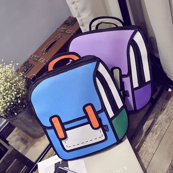 3D animacija torba crtani žene muškarci ruksak školska torba 3D stil canvas 2D putovanja ploči za crtanje knjiga Mochila za mlade
