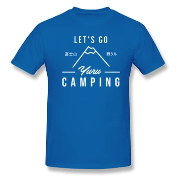 Let ' s Go Yuru Camping black T-Shirt olabavljen Camp homme T-Shirt Tees Pure Short Sleeve