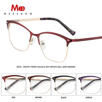 Meeshow Brand Alloy pri odabiru čaše za vino frame ženske naočale cat eye eyewear ženske optički plavi recept naočale za kratkovidnost 5061