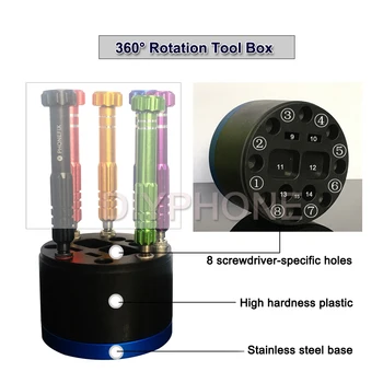 Mini 360 ротационная odvijač kutija za pohranu visoke tvrdoće stolni stalak za prtljagu alata za odvijač pinceta magnetsko trezor