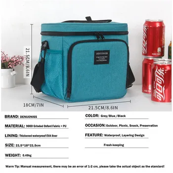 Usamljena torba za piknik ručak vodu zatvoreni mekana torba-hladnjak Thermal Bento Box za posao/Škola/aktivni odmor LH050