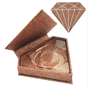 5pcs Packaging Box Lash Boxes Custom Your Logo Lažni 3d Mink Lashes Glitter Diamond Empty Šminka Eyelash Case