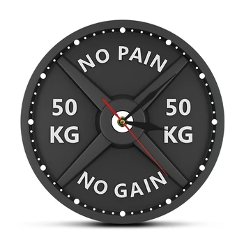 Силач 50 kg kreativan ispis zidni sat kružni teretana dizanje utega bučicama Bodybuilding šutnja akril sat