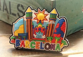 Španjolska atrakcije Barcelone мультяшный gume Magnet za hladnjak Turistički suvenir dar ideja