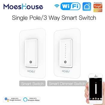 Tuya WiFi Smart Light Dimmer Prekidač glasovno upravljanje Alexa Google Home Smart Life Control App Single Pole 3 Way Smart Home