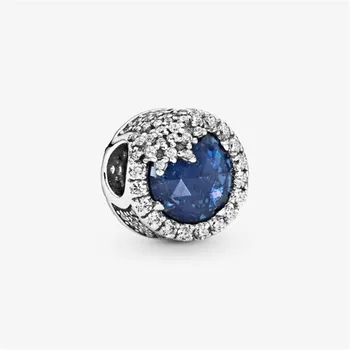 Pravi 925 sterling srebra sija plavo srce Šarm Fit originalni Pandora narukvica narukvica što moda DIY nakit za žene