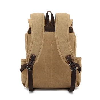 Starinski platna ruksak muški putni kožni ruksak za prijenosno računalo pješačenje školski ruksak