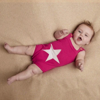 Ljetni Body Bez Rukava Za Dečake Onesie White Star Knit Newborn Baby Girls Kombinezon Siva Dijete Sunsuit Dječji Body Odijelo