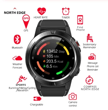 North Edge Smart Watch GPS Bluetooth Phone Call Smartwatch X-TREK 3 Muškarci Žene vodootporan IP67 monitor otkucaja srca i krvnog tlaka