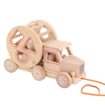 Drveni dječji blok dijete 1-2-6 godina geometrija paru gradivni blokovi inteligencija kutija povlačenje automobila igračka