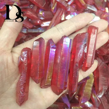 10 kom Crveni Anđeo aura Titan quartz Crystal stick točka prirodni neobrađeni Crystal liječenje шестиугольная Prizma klaster DIY nakit ovjes