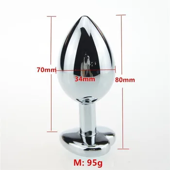 S,M,L 3 veličine heart shape metal analni plug butt plug analnog dilator insert stopper analni sex toys for couple adult games