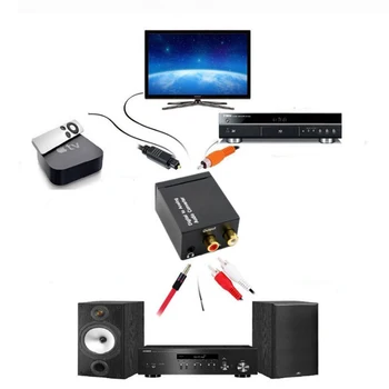 Koaksijalni utvrđuju dekoder Toslink Digital to Analog L/R RCA Jack Audio Converter 3.5 mm Jack Spdif optički kanal stereo za HDTV