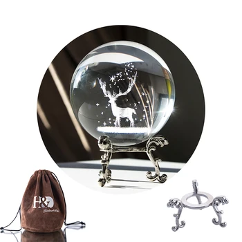 H&D 3D laserski kristalnu kuglu s Božićnim jelen i снежинками Iscjeljujuća lik za uređenje doma ukras uspomenu na dan rođenja/Božićni poklon