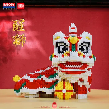 Balody 2612pcs Chinese Lion dance Model DIY Diamond Mini Building Blocks cigle edukativne igračke za djecu pokloni