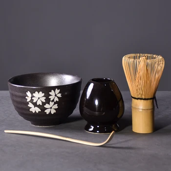 LUWU 4 kom./compl. tradicionalni matcha giftset bambus matcha umutiti kašičica ceremic Matcha zdjelu umutiti držač japanski čaj