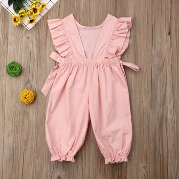 2019 Novorođenče Beba Baby Girl Kombinezon S Kratkim Rukavima Valovi Luk Odjeća Pink Pamuk Odjeću Odjeća