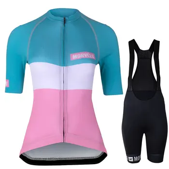 Morvelo Women ' s Cycling Jersey Summer Short Sleeve Cycling Jersey Set MTB Bike Jeresy Cycling Odjeca Rapahing Maillot Ciclismo