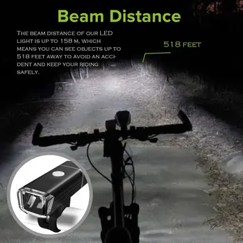 Prijenosni bicikla biciklističke svjetla USB LED Punjiva kit Planinski ciklus prednja fara sigurnosti, upozoravajuća žaruljica pribor za bicikle lampa
