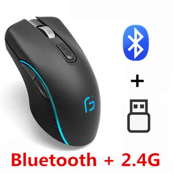 Bežični miš LED 2400 DPI Dual Mod 2 u 1 Bežična Bluetooth 5.0 + 2.4 Ghz miš profesionalni gaming miš stolno RAČUNALO, prijenosno računalo