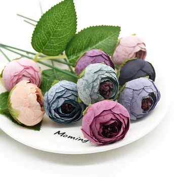 100 kom umjetne svile čaj pupoljci ruže uređenje doma pribor Diy vjenčanje broš scrapbooking kape zglob cvijet