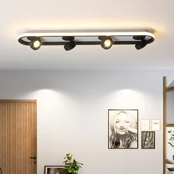 Moderni kroz led svjetiljke stropne svjetiljke Dimmable Rotate Spot light za garderobu u ormar hodnik dugačak crni stropna svjetiljka