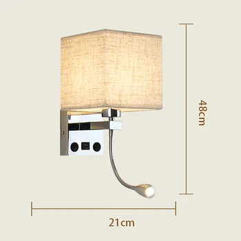 LED je noćni zidna lampa za čitanje Light Home Focus LED Reading Swing Arm Wall Lamp Light lampa zidna svjetiljka 2 žarulje 2 prekidača LED
