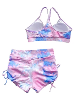 1 compl.=2 kom. ženske seksualne pješčane tie-dye bikini set sa jastučići žice besplatno sredine struka tiskanih kupanje