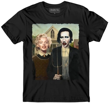 Pamuk Cool Man New Popular Funny Marilyn Monroe And Manson Premium Soft Cotton T-shirt