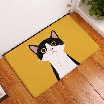 Kawaii Welcome doormat Floor Mats cute Animal Cat Print kuhinja tepisi Mačka Floor Mat za dnevni boravak Anti-Slip Tapete