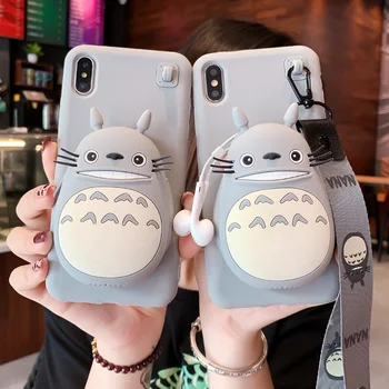 Totoro mačka narukvica novčanik torbica za iPhone Pro 11 X XS XR Max 8 Pluse 7 6 slatka mačka pročišćavati mat torbica za telefon torbi stražnji poklopac