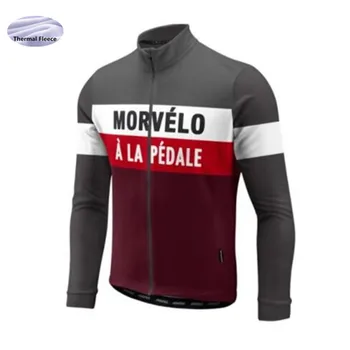 2018 Morvelo Winter Thermal Fleece Men Bicycle Long Sleeve Cycling Jersey Odjeca Pro Team Outdoor Mountain Road Bike Triatlon