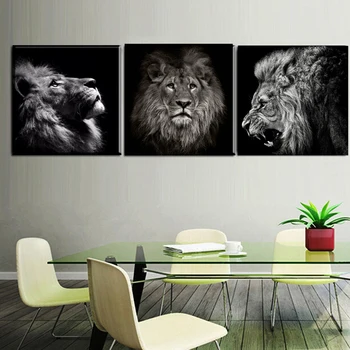 3 Kom Lion King Platnu Umjetnost Moderna Apstraktno Slikarstvo Zidni Paneli Za Uređenje Dnevnog Boravka Slike Na Platnu Ispis Okvir Za Umjetničko Djelo,