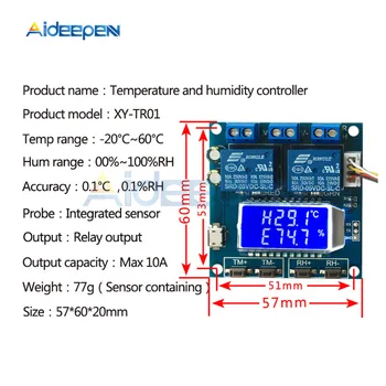 10A LCD digitalni regulator temperature i vlage modul termometar hygrometer upravljanje dvostruki izlaz automatski stalni regulator