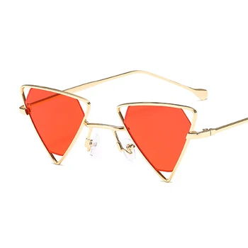 Berba steampunk stil sunčane naočale muški luksuzni brand dizajner sunčane naočale trokut nepravilan metalni okvir moda žute naočale