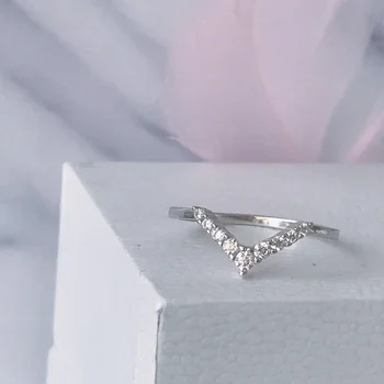 Starland novi dizajn OL stil 925 sterling srebra Cirkon trokut prsten za žene Rose Gold Stranke prsten fin nakit
