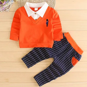 DIIMUU Classic 2PC Boys Clothes Kids Toddler Baby Boy Dječje odijevanje odjeće odijelo obična t-shirt tisak + prugaste hlače kit