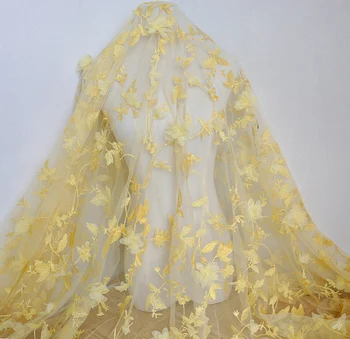 Moda 3D cvijet mreže vez tila tkivo za svadbene haljine suknja projektiranje tkanina,po metara