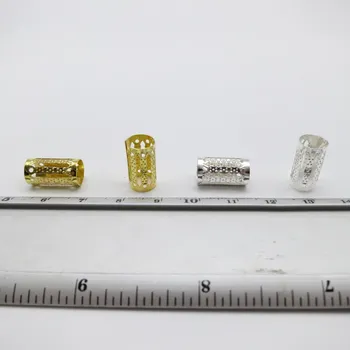 Veleprodaja 200шт-1000pcs Gold/ Silver podesivi mikro kose Дред dredove perle pljuska isječke pribor za oko 8 mm otvor