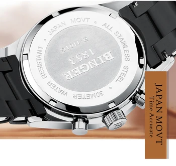 БИНГЕР muška moda sat od nehrđajućeg čelika top brand luksuzni Sportski kronograf kvarcni satovi muški Relogio Masculino 2019 Novi