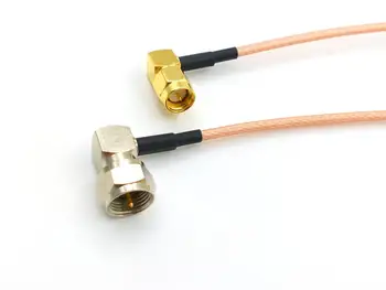 20шт RG316 SMA muški kutak za F muški kutak koaksijalni RF kabel pletenica