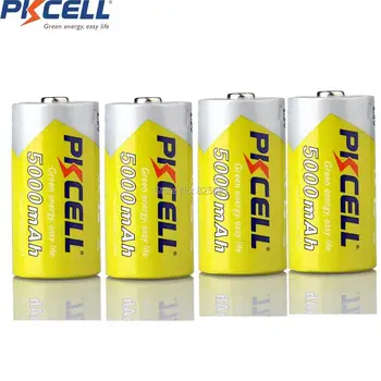 4Pcs PKCELL nimh punjive baterije 1.2 v C Size 5000mAh Punjive Battery in NIMH Kemija for digital Camera CD player