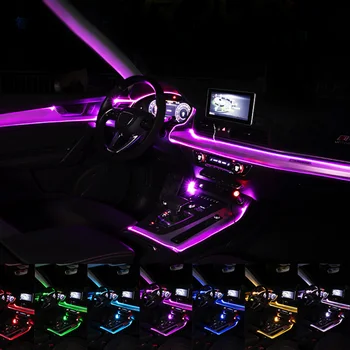 Unutrašnjost automobila atmosfera svjetlosna traka aplikacija za Upravljanje zvukom način RGB šarene auto uređenje okoliša žarulje trake univerzalni 2 m / s 4 m / 6 m