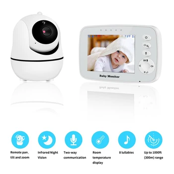 3,2 inčni bežični baby monitor LCD zaslon infant skladište za noćni vid, senzor temperature podržava rotacije glave i potres