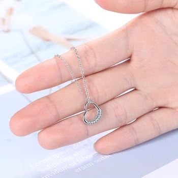 925 sterling srebra Ogrlice za žene oblik srca privjesak ogrlica ogrlica jednostavan stil fin nakit LMNL001
