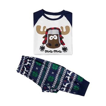 Obiteljska božićna pamučnim пижама kit dječje odjeće Božićni roditelj-dijete odijelo ispis kućno održavanje pamuk meka пижама od 2 komada