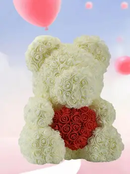 Medvjed Ruže umjetno cvijeće kutija vijenac obrt za vjenčanje nakit poklon 40 cm za vjenčanja, rođendan, Valentinovo majčin Dan
