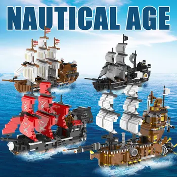 Igračke za djecu mini blokovi Karibi pirat 3D model Jedrenje Crni biseri brod brod Queen Ann DIY Dijamant gradivni blokovi